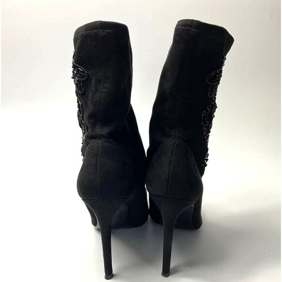 Women's Nina Dorella Pointed Toe Stiletto Heel Ankle Beaded Dress Boots 7 M - Picture 6 of 9